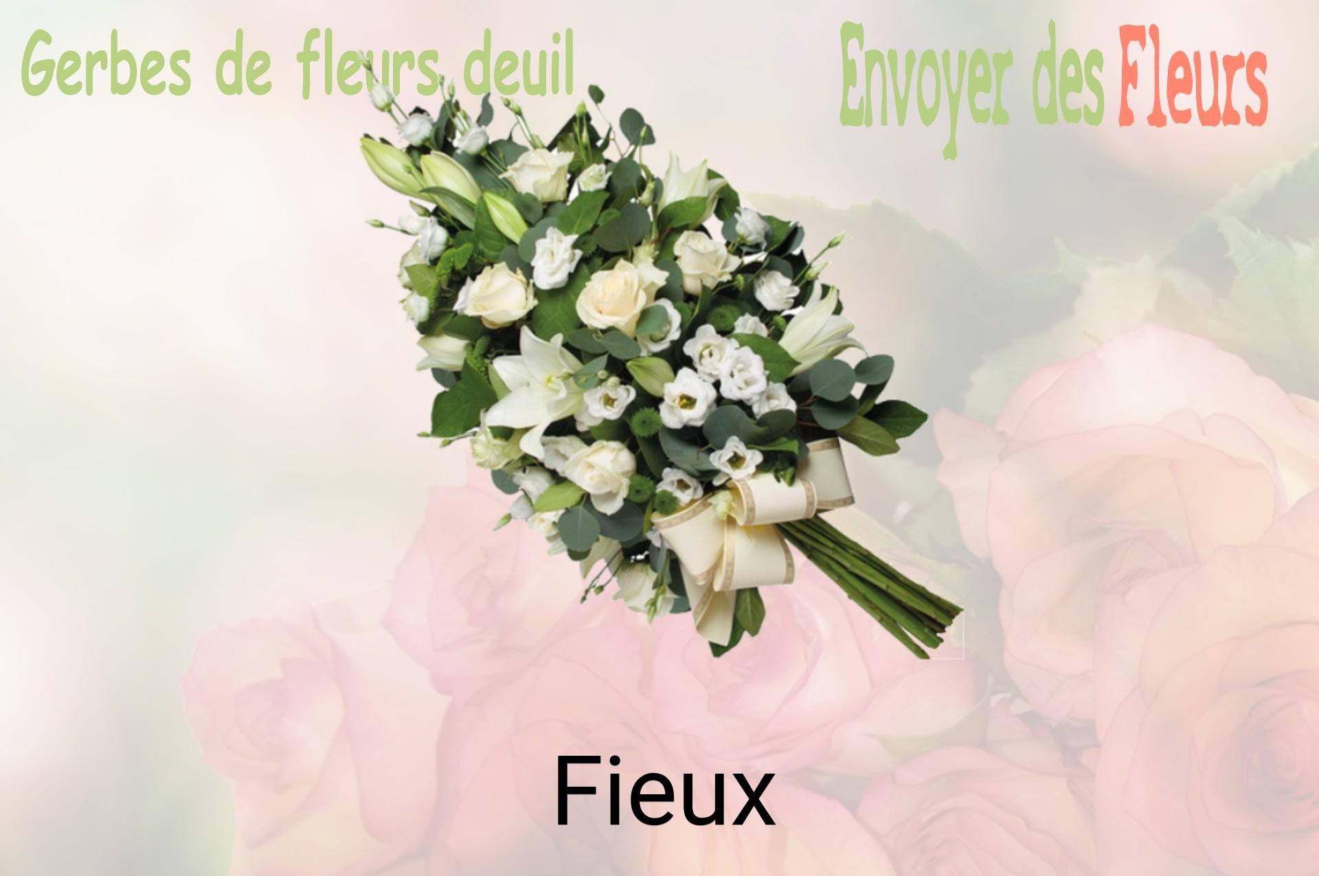 Gerbe de fleurs de deuil livrée à Fieux